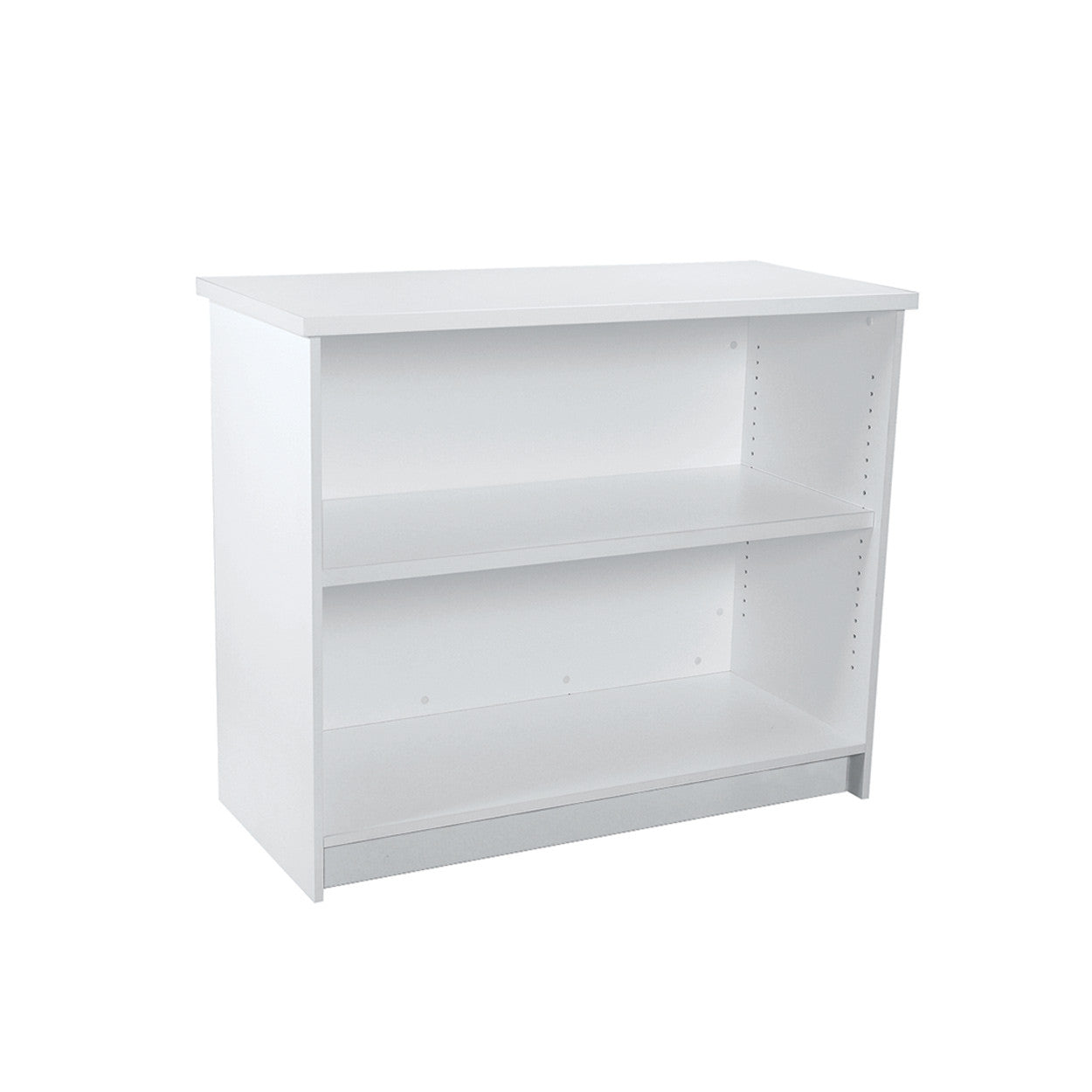 Counter with Timber Laminate and Adjustable Shelves - White W1200 x D544 x H1000
