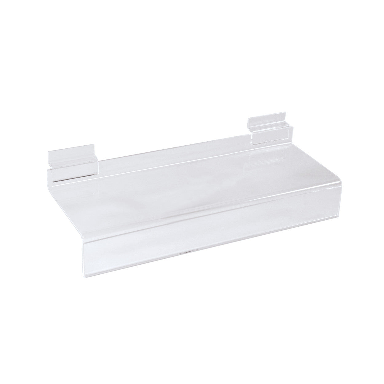 Slatwall Acrylic Shelf with Ticket Provision - W293 x D100