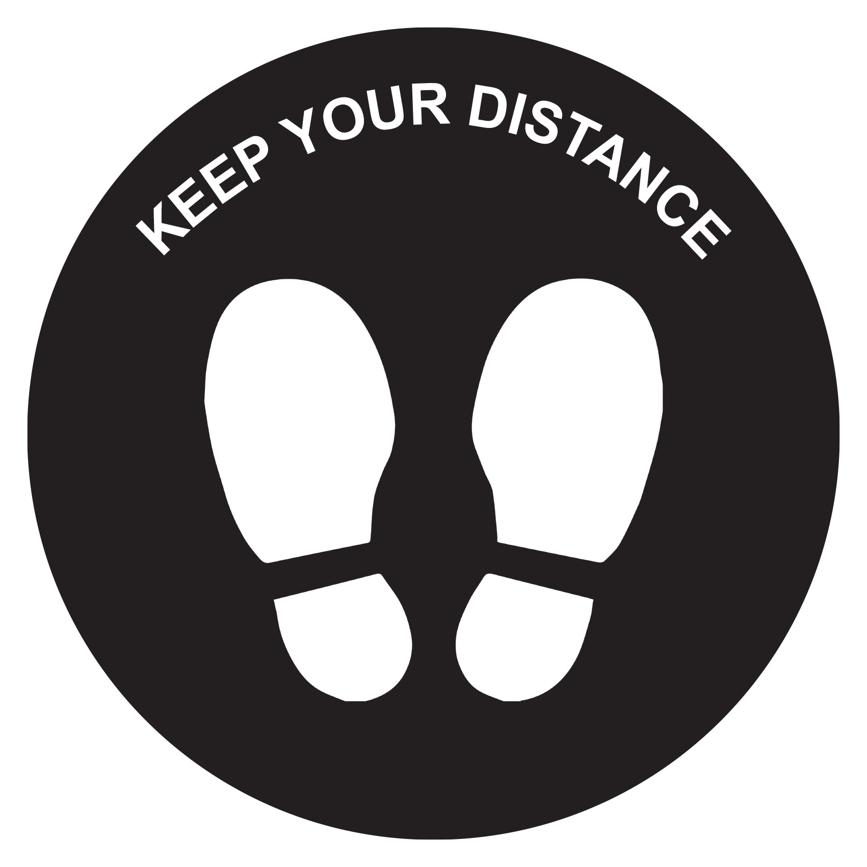 "Keep Your Distance" Anti-Slip Floor Sticker (10pcs) - 250mm D (TR9902)