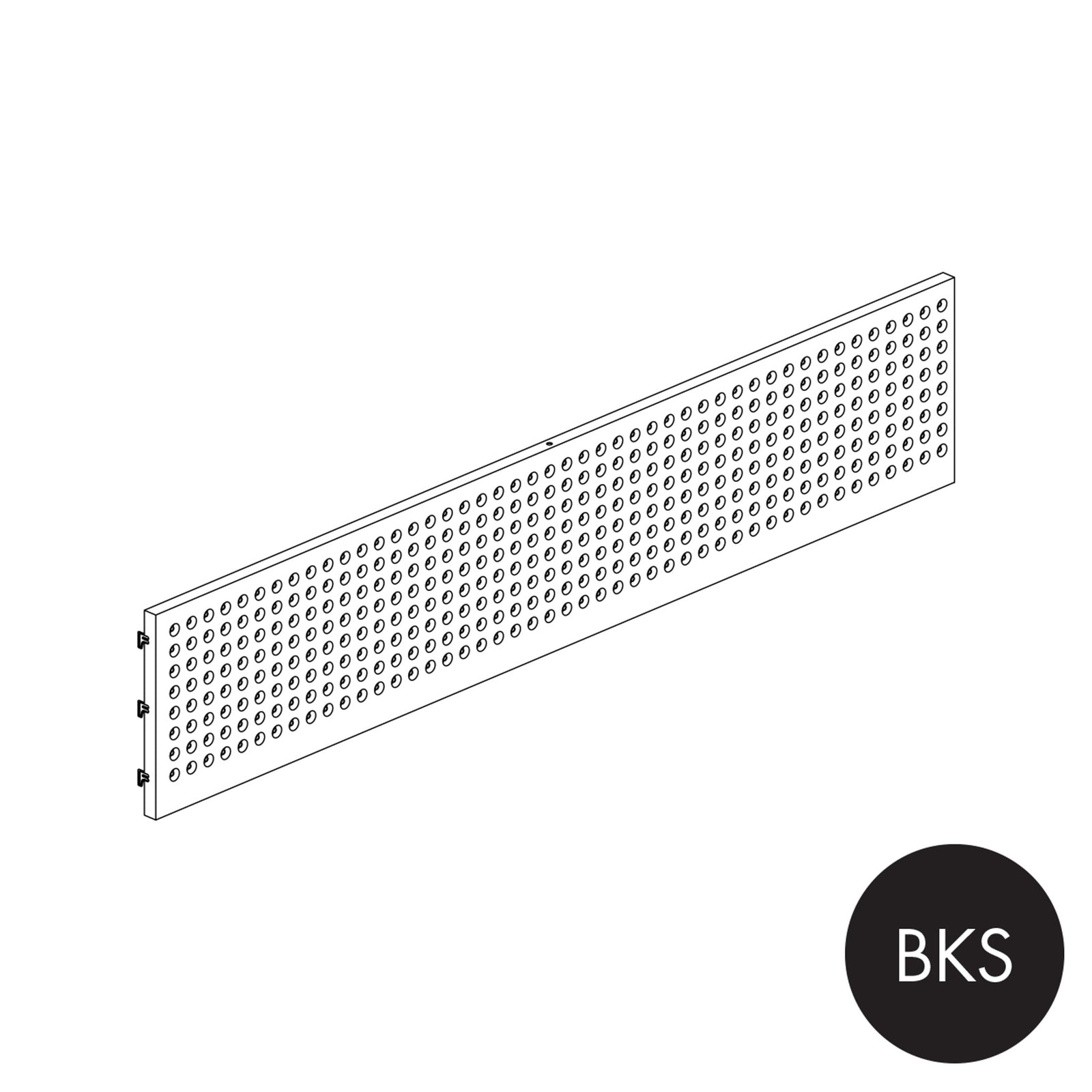 MAXe Metal Pegboard Panel - W1190 x H240 x T18 - Black Sand