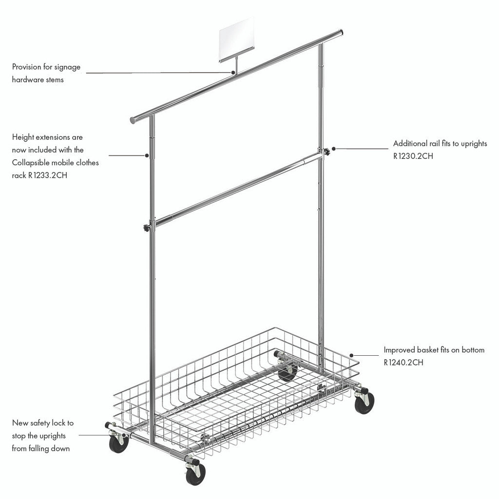 Collapsible Mobile Clothes Rack