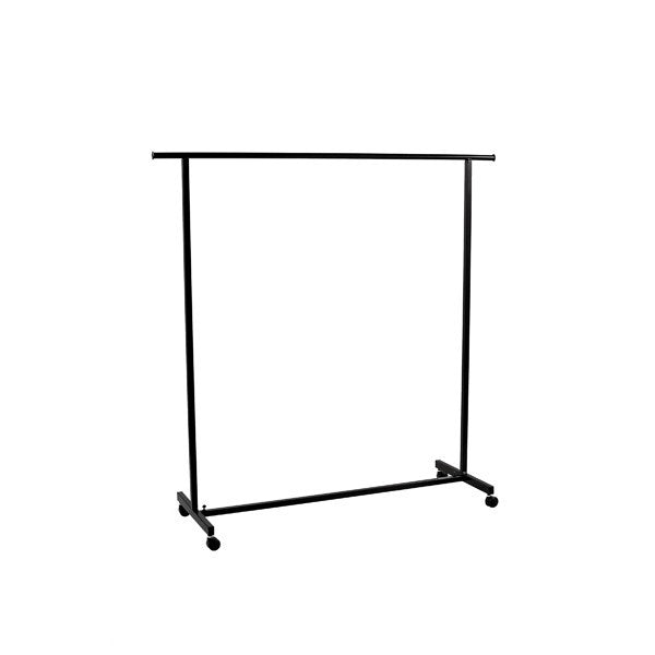 Classic Black Clothes Rack on Castors - W1580 x D510 x H1590