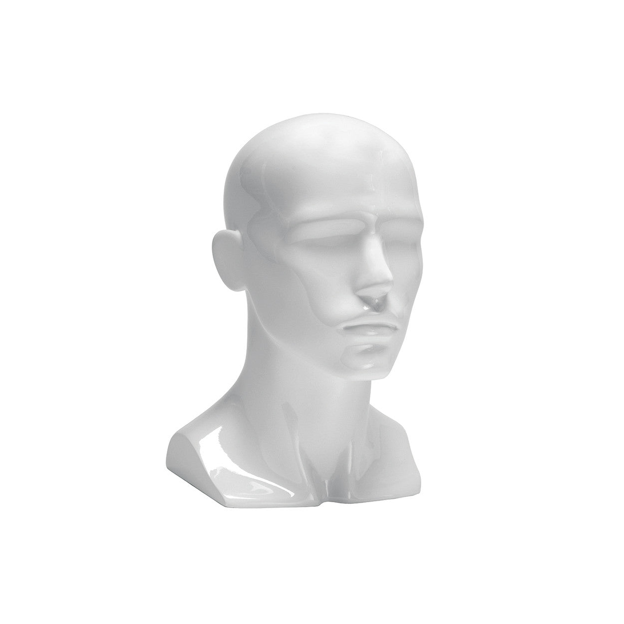 Nova Style Display Male Head High Gloss White - H340