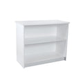 White Counter with Timber Laminate and Adjustable Shelves, 1200Wx544Dx1000H