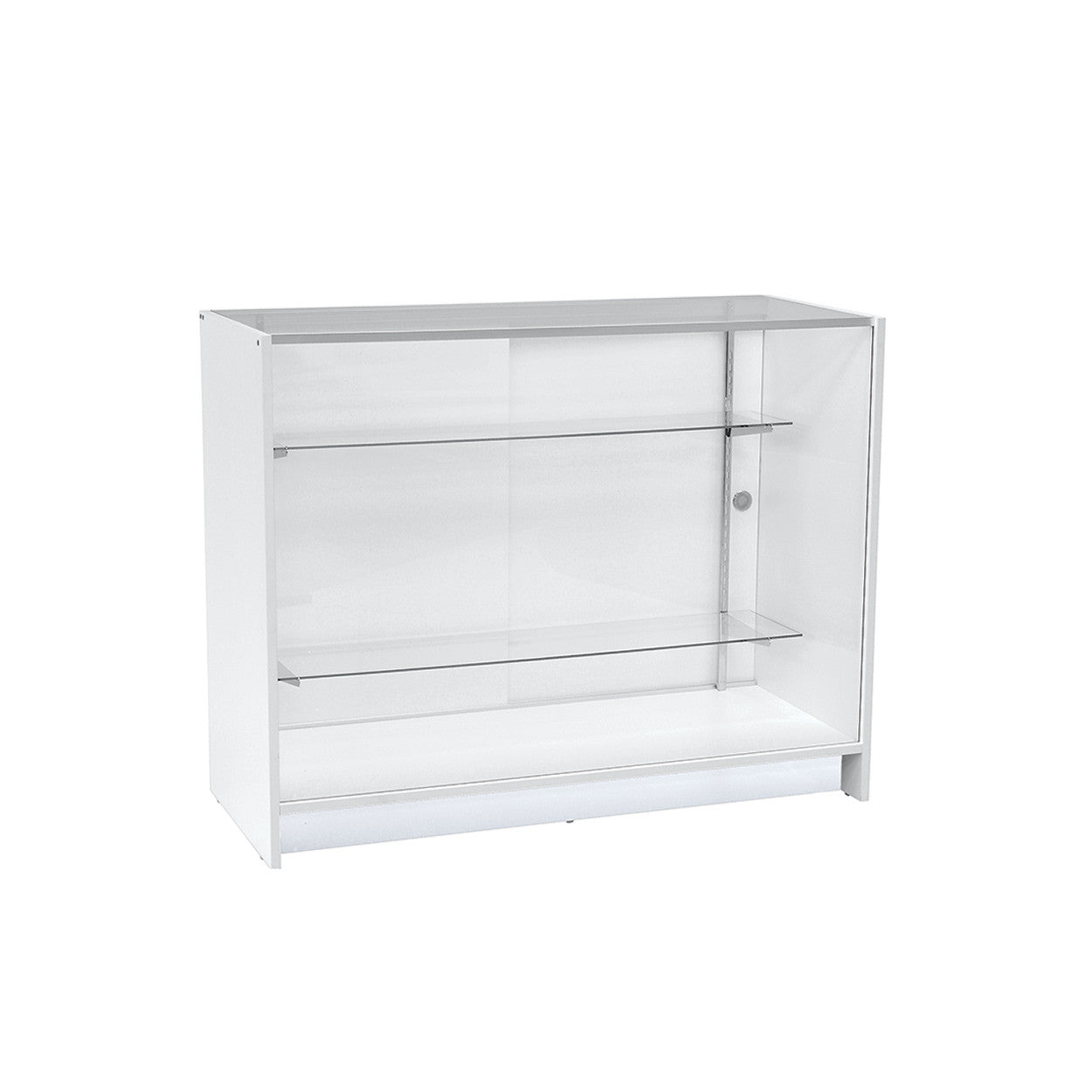 Counter Showcase Glass Top with 2 Shelves - White W1200 x D508 x H965