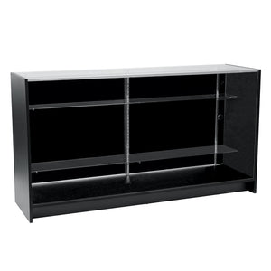 Counter Showcase Glass Top with 2 Shelves - Black W1800 x D508 x H965