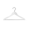 White Kids Wooden Hanger with Notches and Rail