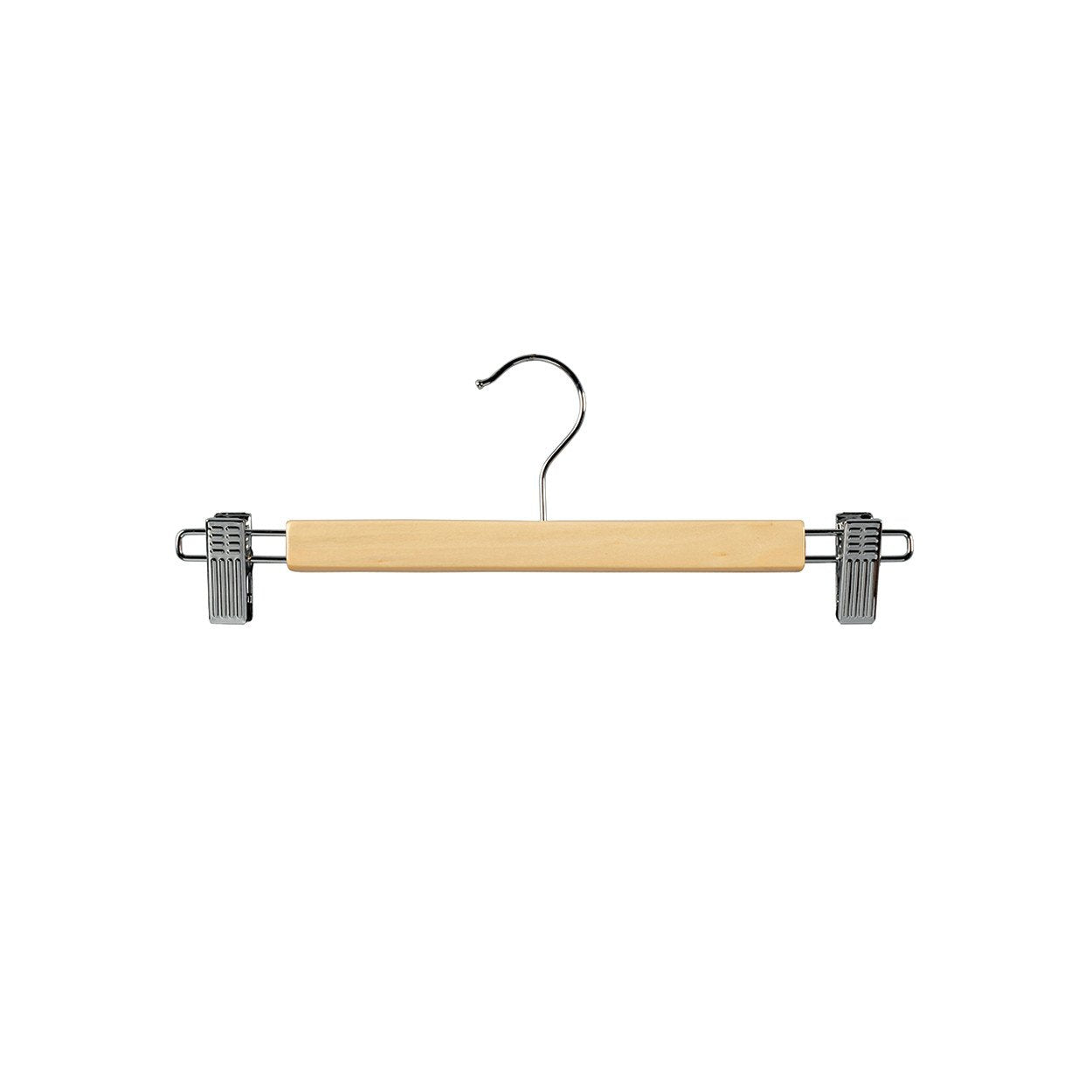 Wooden Hanger with Clips at Ends (H2634)