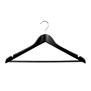 Wooden Hanger with Notches, Ribs & Rail (H2650)