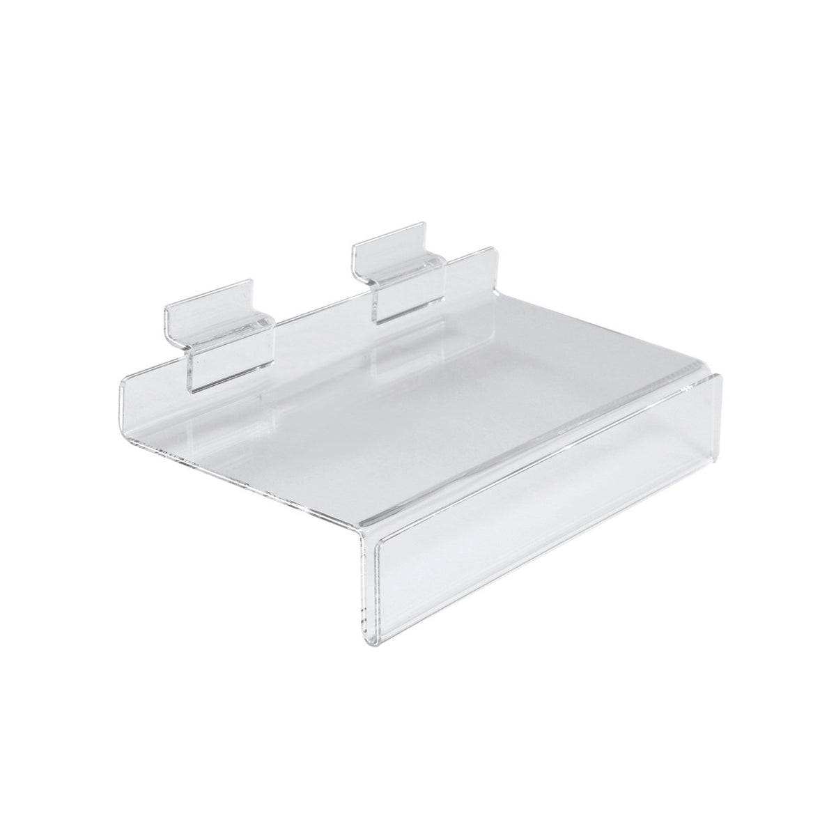 Slatwall Acrylic Shelf with Ticket Provision - W250 x D100