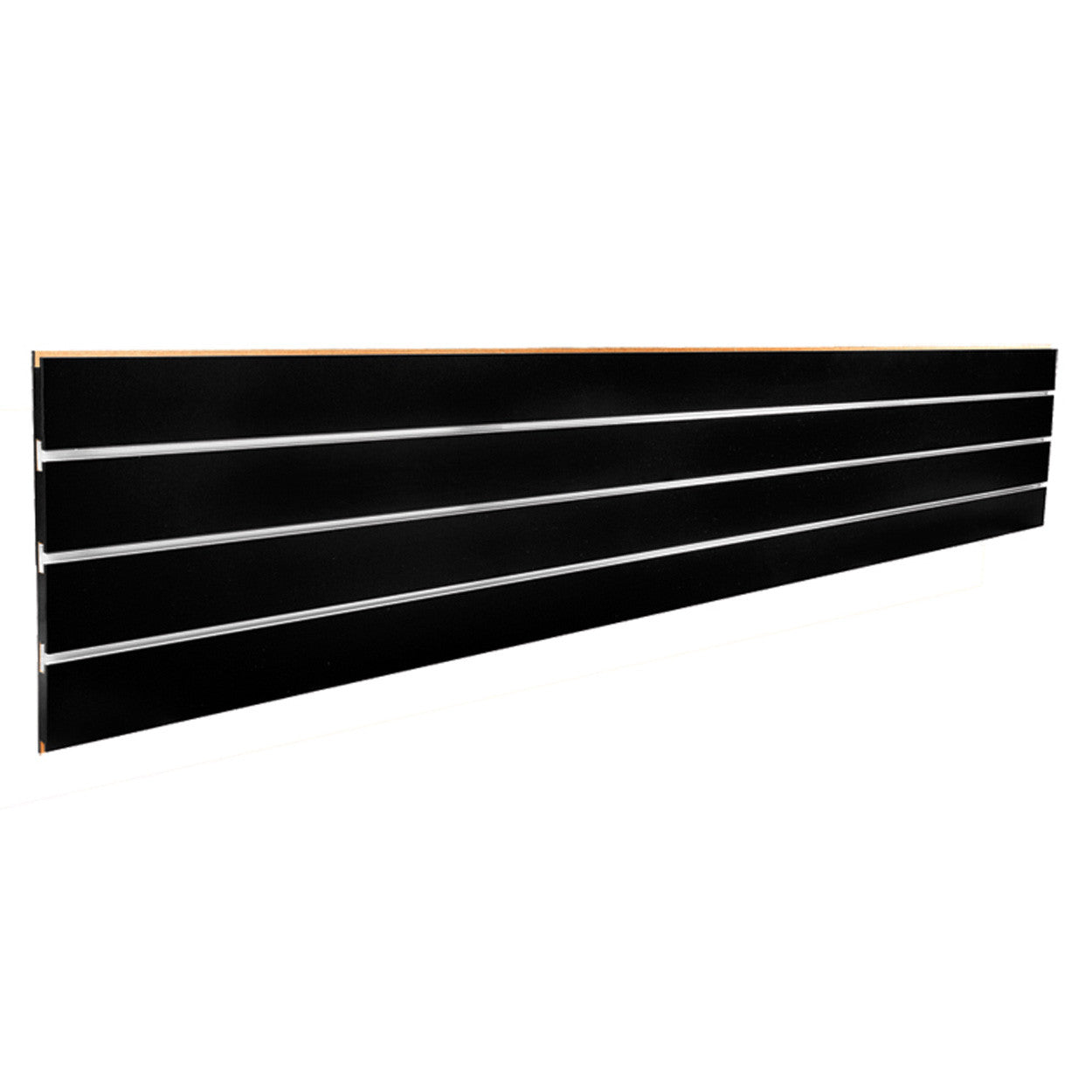 Slatwall Centre Plank with 3 Inserts - Black L2400 x H400 x T18