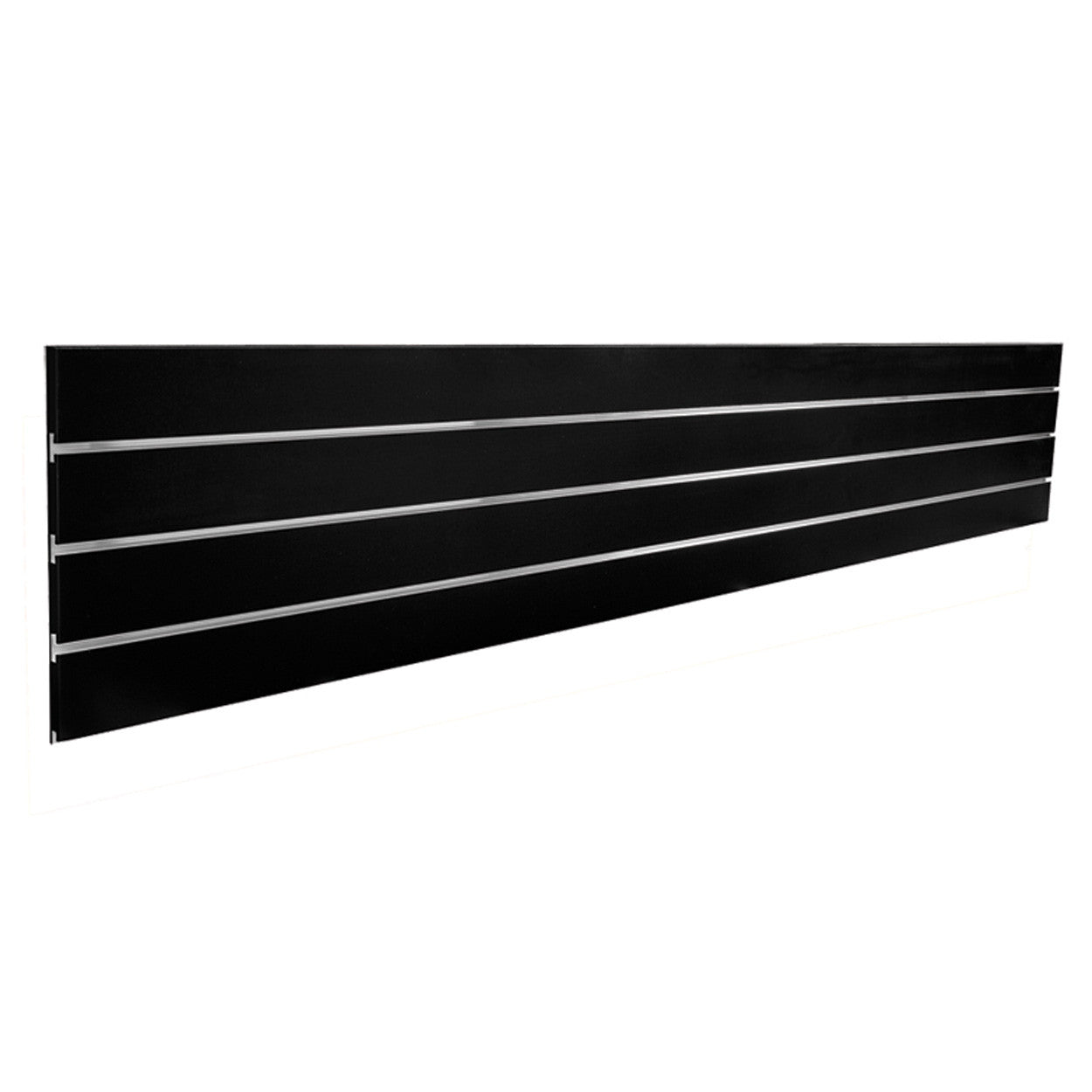 Slatwall Top/Bottom Plank with 3 Inserts - Black L2400 x H400 x T18