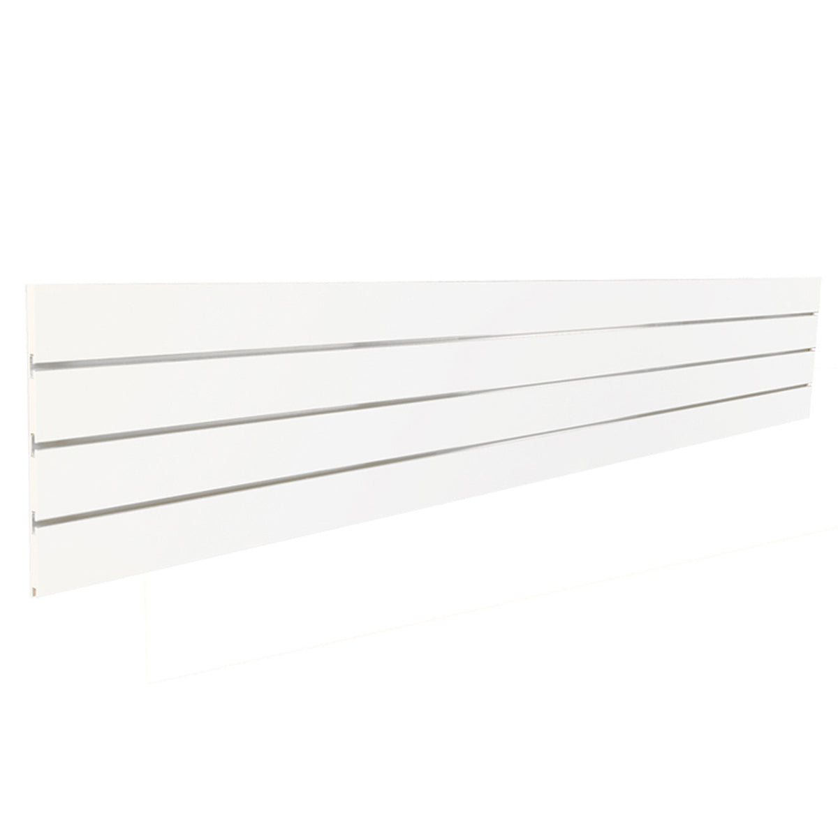 Slatwall Top/Bottom Plank with 3 Inserts - White L2400 x H400 x T18