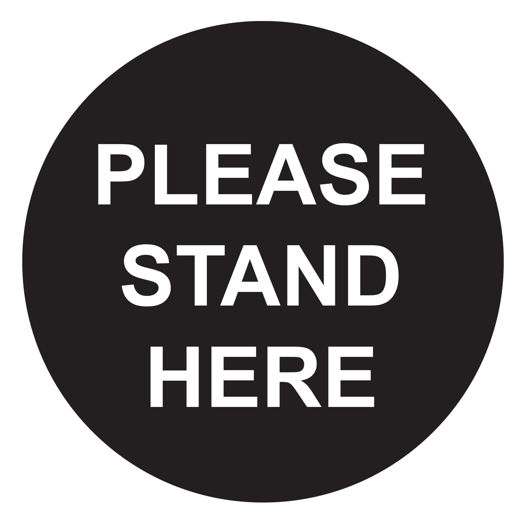 "Please Stand Here" Anti-Slip Floor Sticker (10pcs) - 250mm D (TR9901)